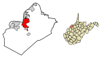 Wood County West Virginia Incorporated and Unincorporated areas Parkersburg Highlighted